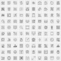 100 iconos de negocios para web y material impreso vector