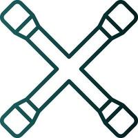 Cross Wrench Vector Icon Design