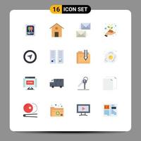 Pack of 16 Modern Flat Colors Signs and Symbols for Web Print Media such as pointer cursor contact money growth Editable Pack of Creative Vector Design Elements