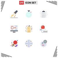 Set of 9 Modern UI Icons Symbols Signs for programming develop watch computer result Editable Vector Design Elements