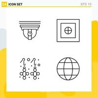 colección de 4 iconos de línea universal conjunto de iconos para web y móvil vector