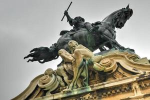 Buda Castle and the statue of Prince Eugene of Savoy photo