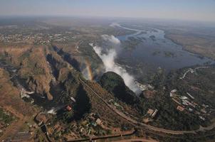 Victoria Falls from a helicopter photo