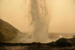 Seljalandsfoss, Iceland from Behind photo