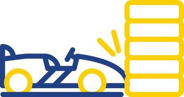 diseño de icono de vector de accidente de carrera