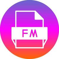 icono de formato de archivo fm vector