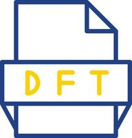 icono de formato de archivo dft vector