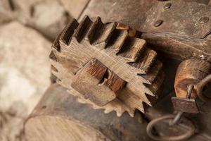 ancient wooden gear photo