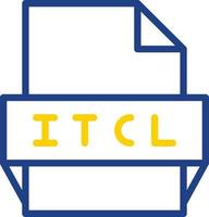 icono de formato de archivo itcl vector