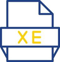 icono de formato de archivo xe vector