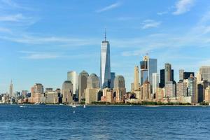 View of the New York City skyline on a summer day. photo