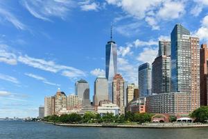 View of the New York City skyline on a summer day. photo
