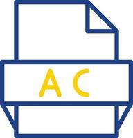 icono de formato de archivo ac vector