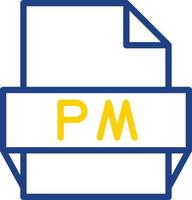 icono de formato de archivo pm vector