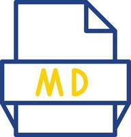 Md File Format Icon vector