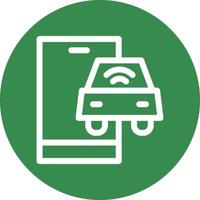 Connected Vehicle Vector Icon Design