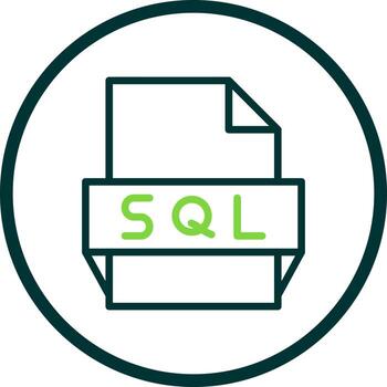 icono de formato de archivo sql vector