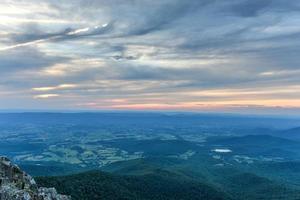 Sunset along the Shenandoah Valley and Blue Ridge Mountains from Shenandoah National Park, Virginia photo