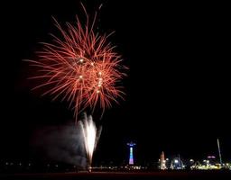 fuegos artificiales de la playa de coney island foto