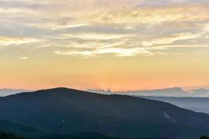 Sunset along the Shenandoah Valley and Blue Ridge Mountains from Shenandoah National Park, Virginia photo