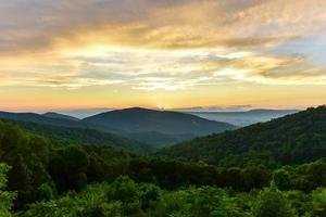 Sunset along the Shenandoah Valley and Blue Ridge Mountains from Shenandoah National Park, Virginia photo