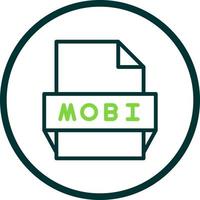 icono de formato de archivo mobi vector