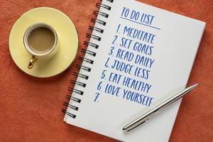 inspirational to do list in a notebook photo