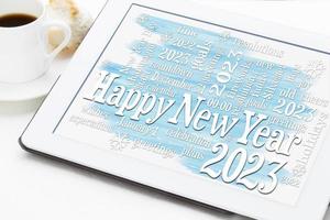 Happy New Year 2023 word cloud photo