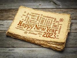 Happy New Year 2023 word cloud photo