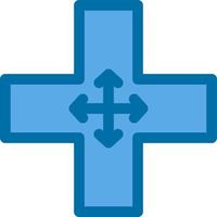 Four Way Intersection Vector Icon Design