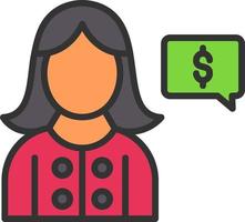 Female Financial Advisor Vector Icon Design