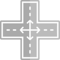 Four Way Intersection Vector Icon Design