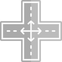 Four Way Intersection Vector Icon Design