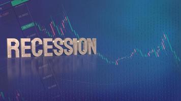 The recession text on chart for business concept 3d rendering photo