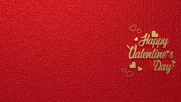 The gold happy valentine day on red background  for holiday concept 3d rendering photo