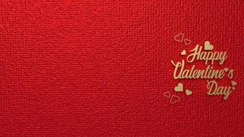 The gold happy valentine day on red background  for holiday concept 3d rendering photo