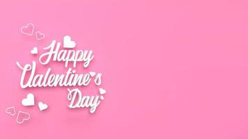 The white happy valentine day on pink background  for holiday concept 3d rendering photo