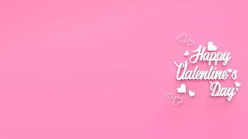 The white happy valentine day on pink background  for holiday concept 3d rendering photo