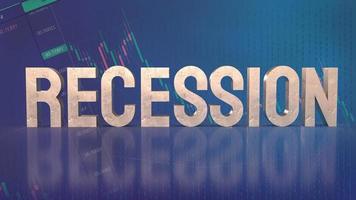 The recession text on chart for business concept 3d rendering photo