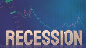 The recession text on chart for business concept 3d rendering photo