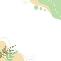 Simple aesthetic shape and leaf on white background vector