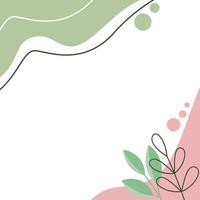 Simple aesthetic shape and leaf on white background vector