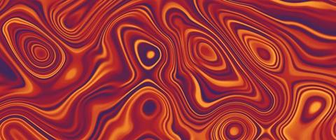 Dark red liquid wavy lines background with glowing edges. Liquid mix fluid blend surface and gradient texture. vector