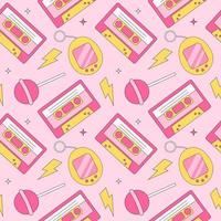 Seamless pattern in trendy retro y2k style. vector