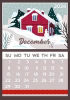 Calendar 2024. December. A4, A3 formats. vector