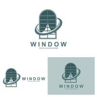 Home Window Logo, Home Interior icon design vector
