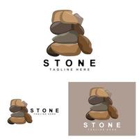 diseño de logotipo de piedra apilada, vector de piedra de equilibrio, ilustración de piedra de material de construcción, ilustración de piedra pómez piedra walpapeer