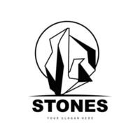 Stone Logo, Vector Stone Modern With Geometry Line Style, Design For Aesthetic Decoration, Brand Modern Product, Simple Icon Abstract Aesthetic Geometry Line