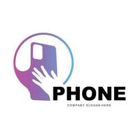 logotipo de smartphone, vector de electrónica de comunicación, diseño de teléfono moderno, para símbolo de marca de empresa