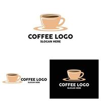 coffee bean drink logo design in brown color vector illustration